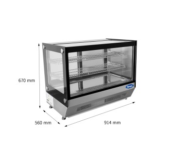 Vitrina Refrigerada De Sobremesa Cristal Rectangular Ventilada 715*560*670MM