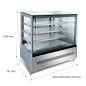 Mostrador De Pasteles Inox - Vitrina Refrigerada Cristales Frontales Rectos- Ventilada 2°/+8°C 1500X750X1400MM Mostrador De Pasteles Inox - Vitrina Refrigerada Cristales Frontales Rectos- Ventilada 2°/+8°C 1500X750X1400MM