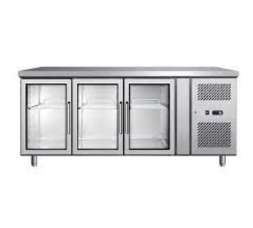 Mesa Fría 3 Puertas Cristal 1795X700X850+100MM 420L -2C+8C