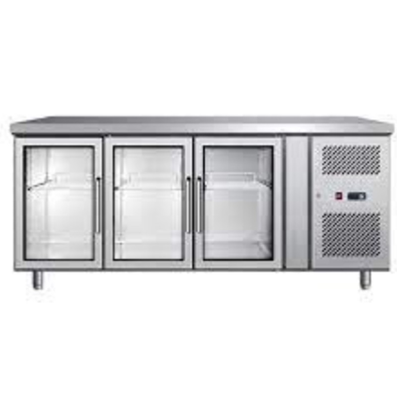 Mesa Fría 3 Puertas Cristal 1795X700X850+100MM 420L -2C+8C Mesa Fría 3 Puertas Cristal 1795X700X850+100MM 420L -2C+8C
