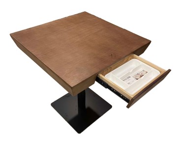 Mesa Comedor Madera Restaurante 70x70cm Cajón Integrado