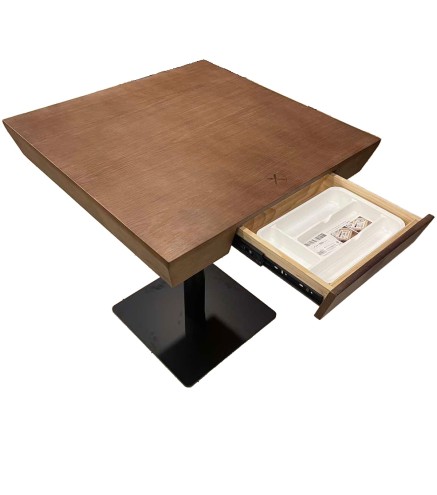 Mesa Comedor Madera Restaurante 70x70cm Cajón Integrado