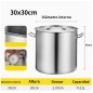 Olla Sopa Con Tapa 20L Ø30cm Inox 304 Inducción/Fuego Olla Sopa Con Tapa 20L Ø30cm Inox 304 Inducción/Fuego