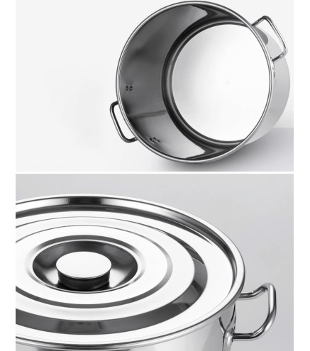 Olla Sopa Con Tapa 20L Ø30cm Inox 304 (Fuego)