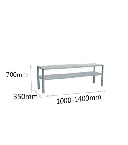 Estantería Sobremesa Inox Doble Capa (100/140x35x70cm)