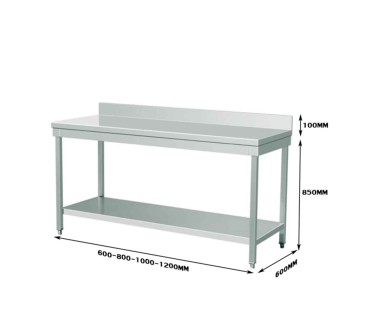 Mesa Trabajo Inox Doble Capa (60/80/100/120x60x85 +10 CM)