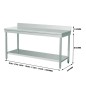 Mesa de Trabajo Inox Doble Capa (60/70/80/100x70x85+10cm) Borde Integrado Mesa de Trabajo Inox Doble Capa (60/70/80/100x70x85+10cm) Borde Integrado