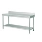Mesa Trabajo Inox Doble Capa (120/140/180x70x95cm) Borde Integrado Mesa Trabajo Inox Doble Capa (120/140/180x70x95cm) Borde Integrado