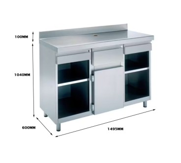 Mesa cafetero Inox 1495*600*1040MM