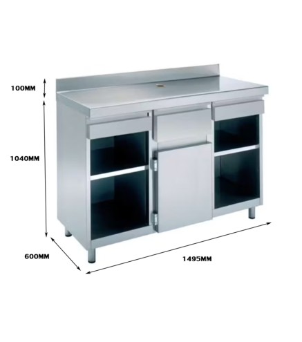 Mesa cafetero Inox 1495*600*1040MM
