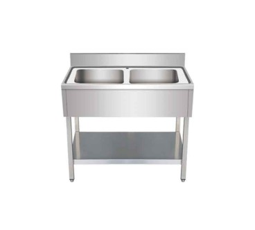 Fregadero Inox (120x70/60x85+10cm) Doble Seno/Simple con Respaldo