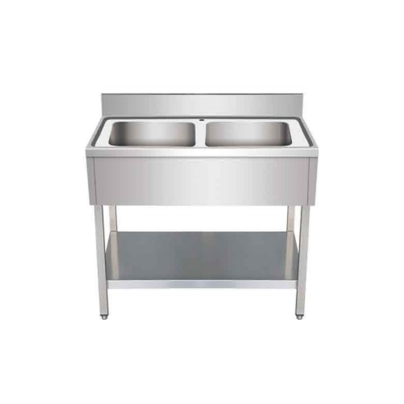 Fregadero Inox (120x70/60x85+10cm) Doble Seno/Simple con Respaldo Fregadero Inox (120x70/60x85+10cm) Doble Seno/Simple con Respaldo