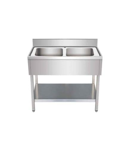 Fregadero Inox (120x70/60x85+10cm) Doble Seno/Simple con Respaldo