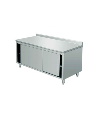 Mesa Acero Inox con Puerta 100/140x70x95cm