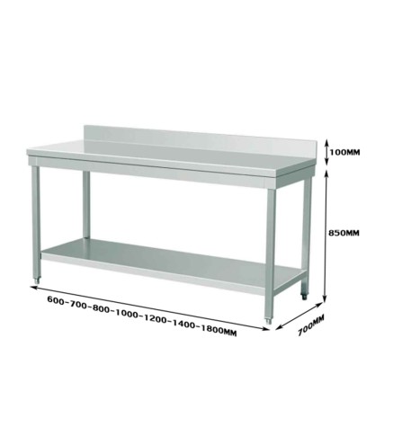 Mesa Trabajo Acero Inoxidable 100/120/140/180*70*95 CM