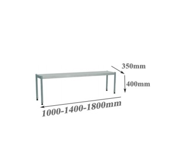 Estantería Central Inox (100/140/180)x35x40cm 1 Nivel