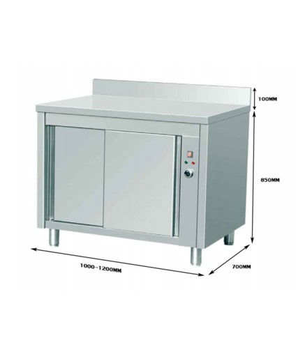 Gabinete Caliente Inox (100/120)x70x95cm 220V