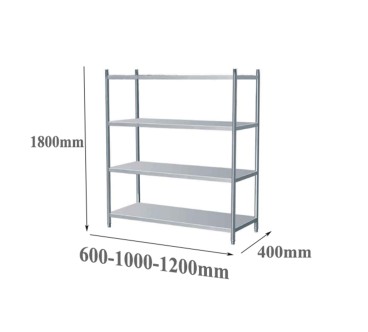 Estantería Inox 4 Bandejas (60/100/120)x40x180cm Patas Redondas