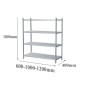 Estantería Inox 4 Bandejas (60/100/120)x40x180cm Patas Redondas Estantería Inox 4 Bandejas (60/100/120)x40x180cm Patas Redondas