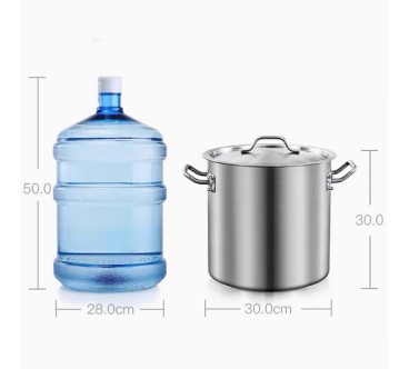 Olla Sopa Inox (20L/50L/98L) Ø30/40/50 CM Inducción/Fuego