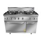 Fogón De Gas  Natural Con 6 Quemadores Con Horno 100°C-300°C 50KW Serie 700 - 1200X700X1085Mm - 3X3 5KW + 3X7KW