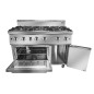 Fogón De Gas  Natural Con 6 Quemadores Con Horno 100°C-300°C 50KW Serie 700 - 1200X700X1085Mm - 3X3 5KW + 3X7KW