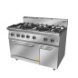 Cocina de Gas Profesional de 6 Quemadores con Horno 120x70x108.5cm 50kW