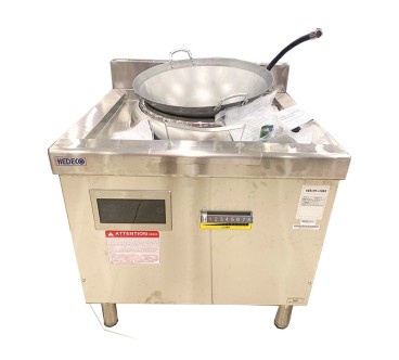 Estufa Para Freír Inducción Con 2 Ollas 50cm 380V 15kW Inox