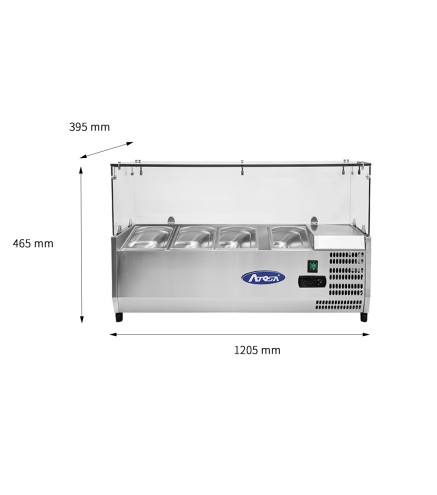 Vitrina Fría Superior 4xGN1/3 1205X335X460MM R600a