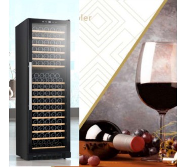 Enfriador De Vino Para 163 Botellas 5℃~18℃, 595 X 680 X 1710MM Con Puerta De Cristal