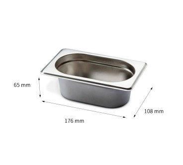 Cubeta GN 1/9 Inox 201 65/100/150mm Lisa