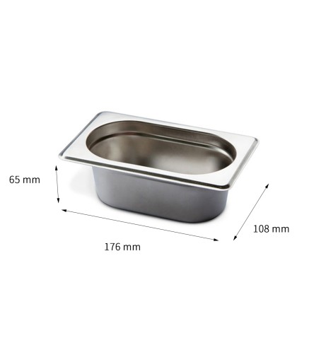 Cubeta GN 1/9 Inox 201 65/100/150mm Lisa