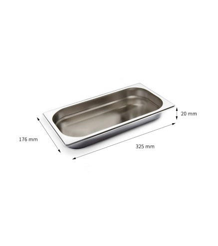 Cubeta GN 1/3 Inox 201 (20/40/65/100/150/200mm) Lisa
