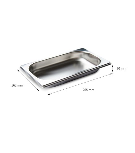 Cubeta GN 1/4 Inox 201 (20/40/65/100/150/200mm) Lisa