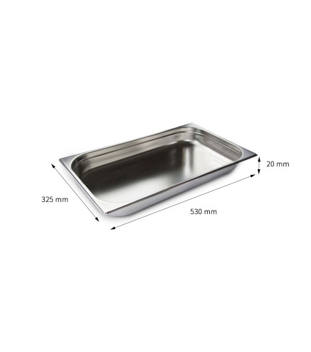 Cubeta GN 1/1 Inox 201 (20/40/65/100/150/200mm) Lisa