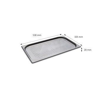 Cubeta Perforada GN 1/1 Inox 201 (20/40/65/100/150/200mm)