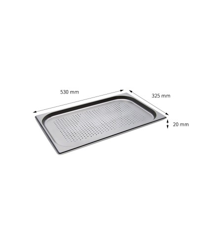 Cubeta Perforada GN 1/1 Inox 201 (20/40/65/100/150/200mm)