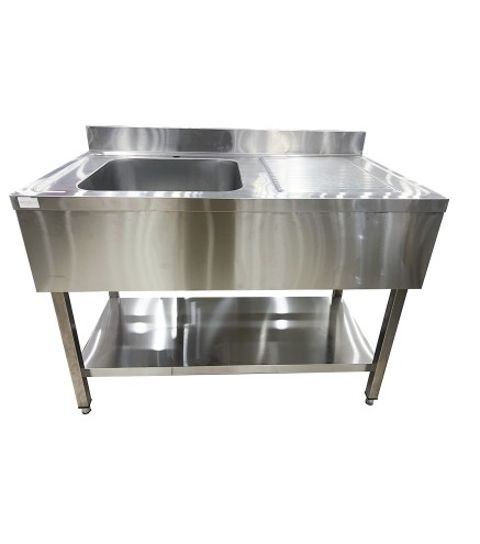 Fregadero Industrial Inox 120x70cm con Escurridor (Izquierda/Derecha)