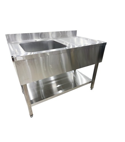 Fregadero Industrial Inox 120x70cm con Escurridor (Izquierda/Derecha)