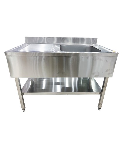 Fregadero Industrial Inox 120x70cm con Escurridor (Izquierda/Derecha)