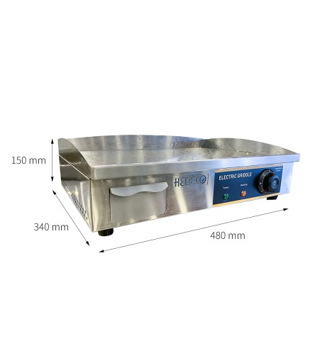Plancha Eléctrica de Acero 1.2kW 48x34cm