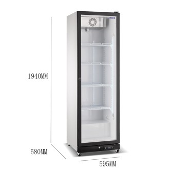 Vitrina Expositora Refrigerada HEDECO 380L 1P 5 Estantes 59.5x58x194cm