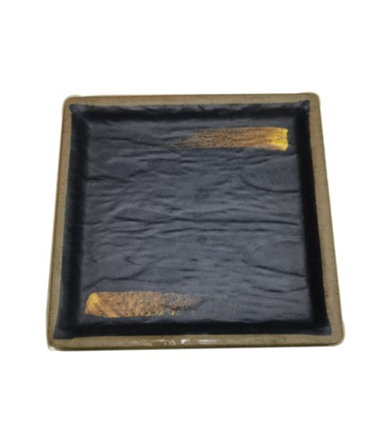 Plato Cuadrado con Textura de Piedra - 10" y 12"