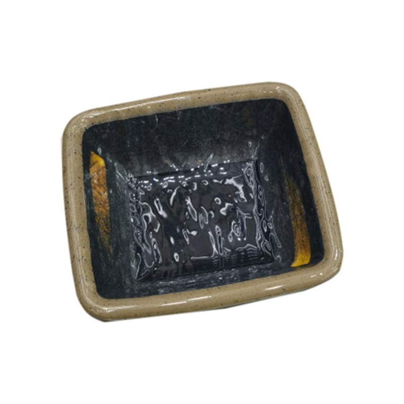 Plato para Salsa Cuadrado con Textura de Piedra - 3" Plato para Salsa Cuadrado con Textura de Piedra - 3"