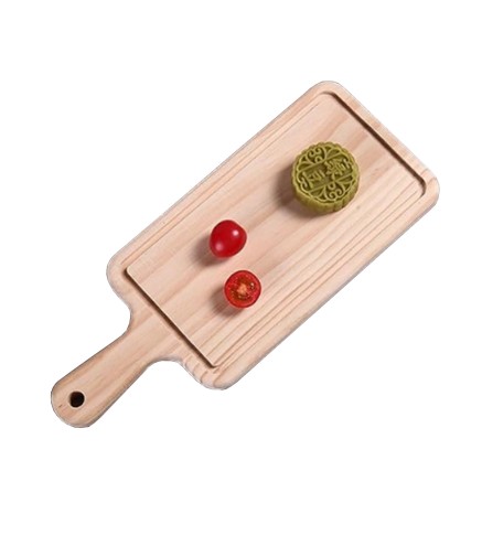 Plato Rectangular de madera con Asa 14.8"