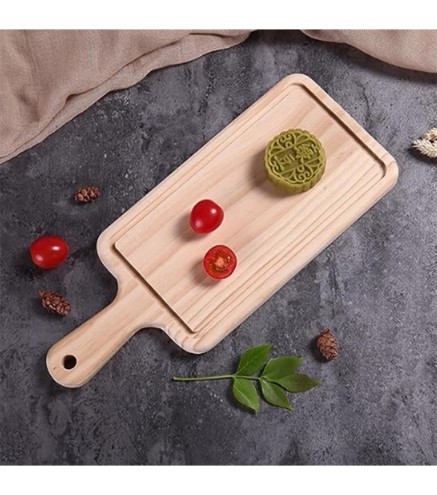 Plato Rectangular de madera con Asa 14.8"