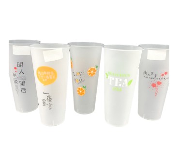 Vaso Bebidas / bubble tea - esmerilado  - 500/ 700ml - Diseño mixto