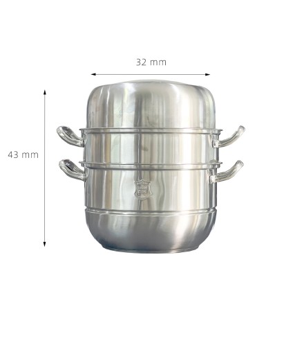 Olla Vapor Acero Inoxidable - 32x32cm Triple Capa