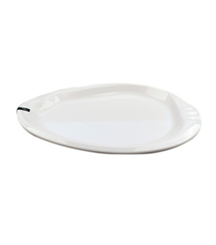 Plato Pescado Rodaballo melamina BLANCO - 16"