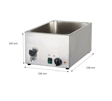 Baño María Eléctrico GN 1/1 Con Drenaje - 33.6x53.8x24.3cm